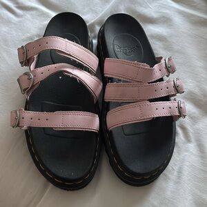 Baby pink dr. Martens sandals